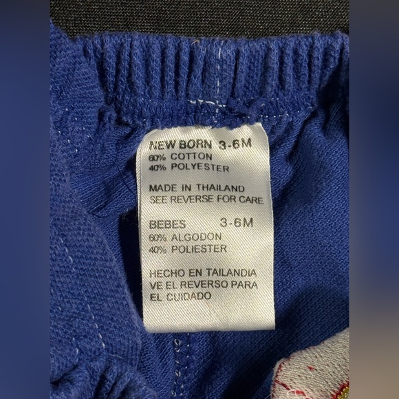 Blue Infant Suspender Shorts with Stitched Golf Clubs. 3 - 6 months. - Picture 3 of 4